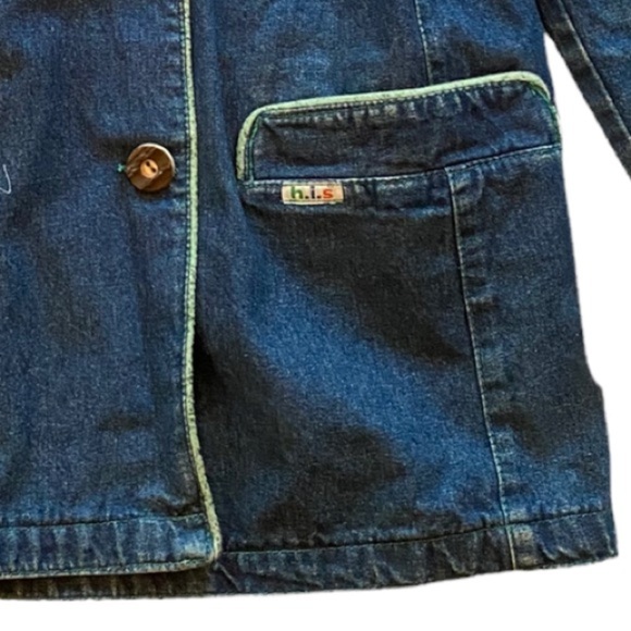 Vintage Denim Puff Sleeve Blazer 1970s - Picture 4 of 5